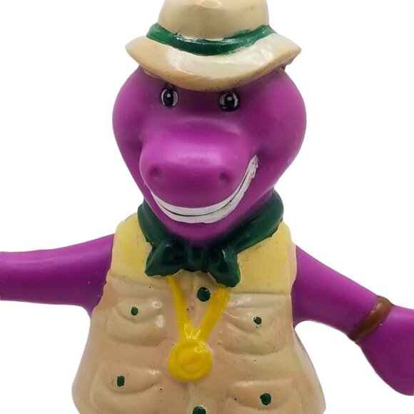 VTG BARNEY Figure Purple Dinosaur 1993 Lyons Group Safari Explorer 4" PVC Toy - Picture 6 of 12